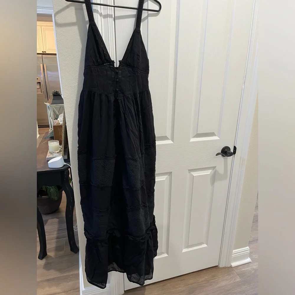 Free People Intimately Isabella Button Front Tiered Lace Maxi Slip Dress XS - Picture 4 of 13